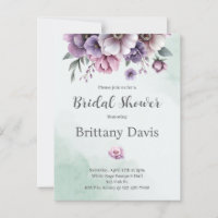 Bridal Shower Lavender & Green Floral 