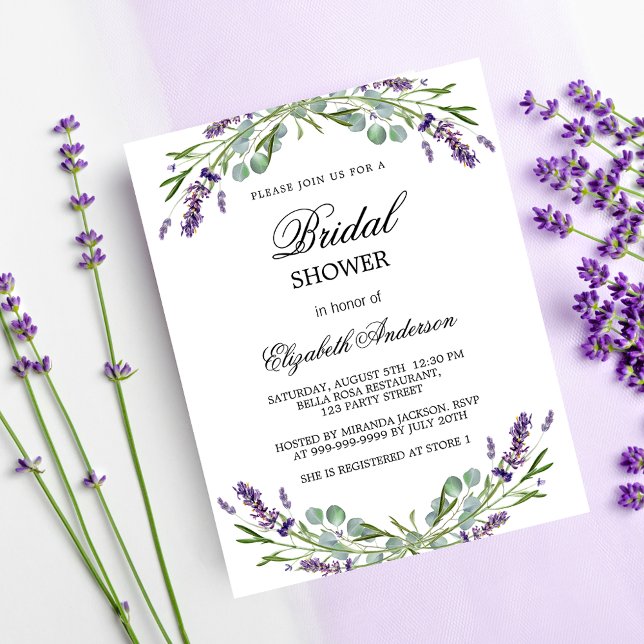 Bridal shower lavender violet budget invitation (Creator Uploaded)