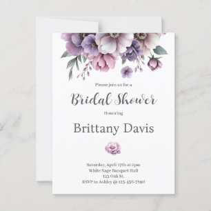 Bridal Shower Lavender Watercolor Floral  Postcard