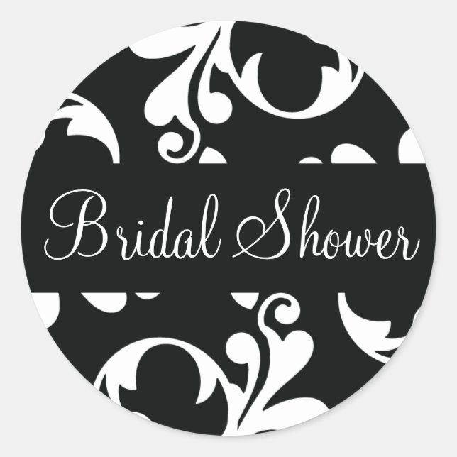Bridal Shower Leaf Flourish Envelope Sticker Seal (Front)