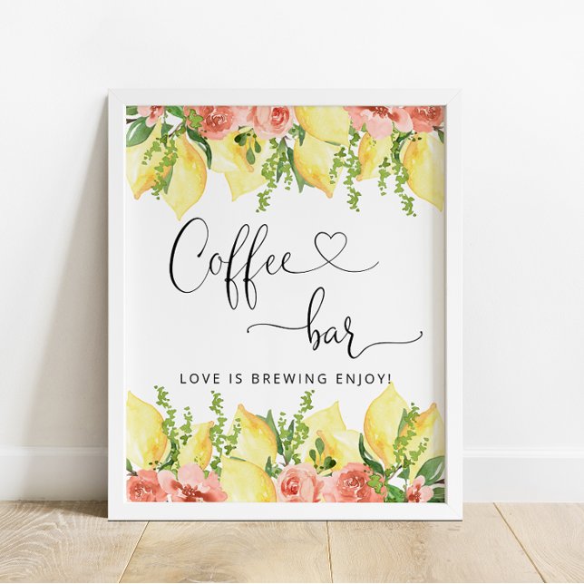 Bridal Shower Lemon Coffee Bar Sign (Creator Uploaded)
