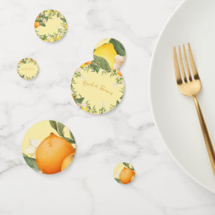 Bridal Shower Lemons Oranges Citrus Floral  Confetti