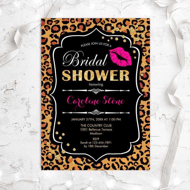 Bridal Shower - Leopard Print Pink Gold Invitation (Creator Uploaded)