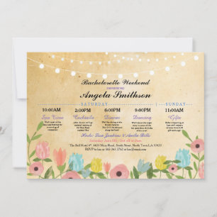 Bridal Shower Lights Floral Itinerary Vintage