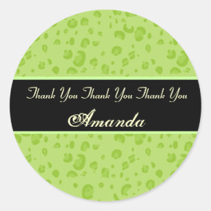 Bridal Shower Lime Green Leopard Confetti Classic Round Sticker