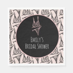 Bridal Shower Lingerie Party Pink Pattern   Napkin