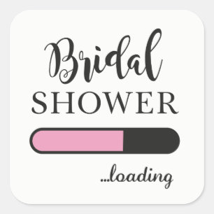 Bridal Shower Loading Fun Party Pink Team Stickers