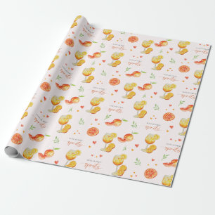Bridal Shower Love at First Spritz Citrus Aperol Wrapping Paper