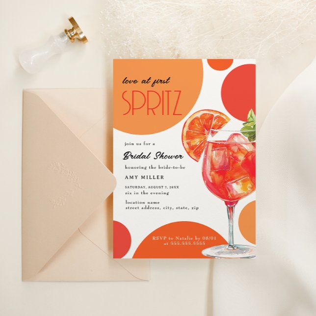 Bridal Shower Love at First Spritz  Invitation (Creator Uploaded)