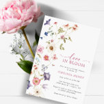 Bridal Shower Love In Bloom  Invitation<br><div class="desc">Let Your Special Day Blossom with this Love In Bloom Bridal Shower Invitation! This design features stunning hand-painted watercolor florals in hues of deep purple, dusty blue, and blush pink with sage greenery. Whether you're hosting a garden party or a cosy, intimate gathering, this beautiful design will bring a special...</div>