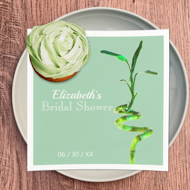 Bridal Shower Lucky Bamboo Pastel Personalised Napkin (Creator Uploaded)