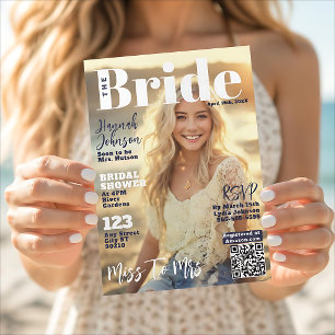 Bridal Shower Magazine Cover Invitation