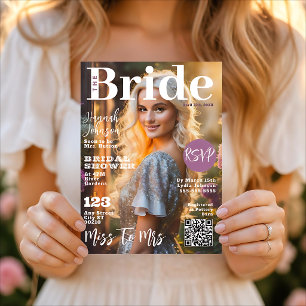 Bridal Shower Magazine Cover Invitation