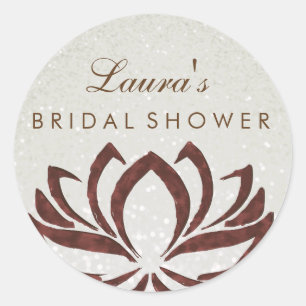 Bridal Shower Mandala Lotus Flower Pink Vintage Classic Round Sticker