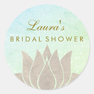 Bridal Shower Mandala Lotus Flower Swirl Classic Round Sticker