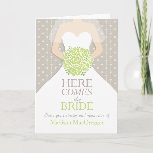 Bridal shower memories and stories keepsake card (Front)