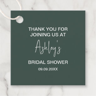 Bridal Shower Mid-Century Modern Faded Pink Green Favour Tags