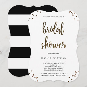 Bridal Shower Modern Black and White Stripes Invitation