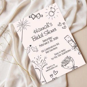 Bridal Shower, Modern Boho Minimalist,chic,    Invitation
