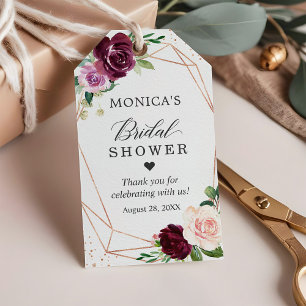Bridal Shower Modern Botanical Purple Blush Floral Gift Tags