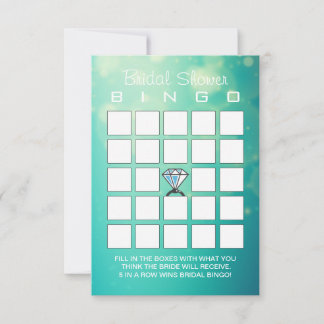Bridal Shower Modern Diamond Ring Bingo Cards
