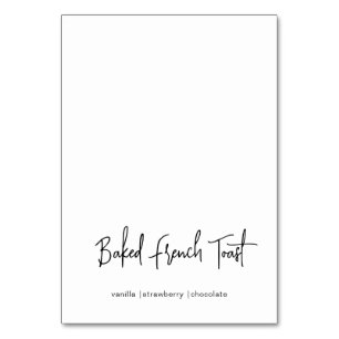 Bridal Shower Modern Minimalist Buffet Cards