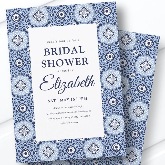 Bridal Shower Modern Moroccan Tiles Invitation (Creator Uploaded)
