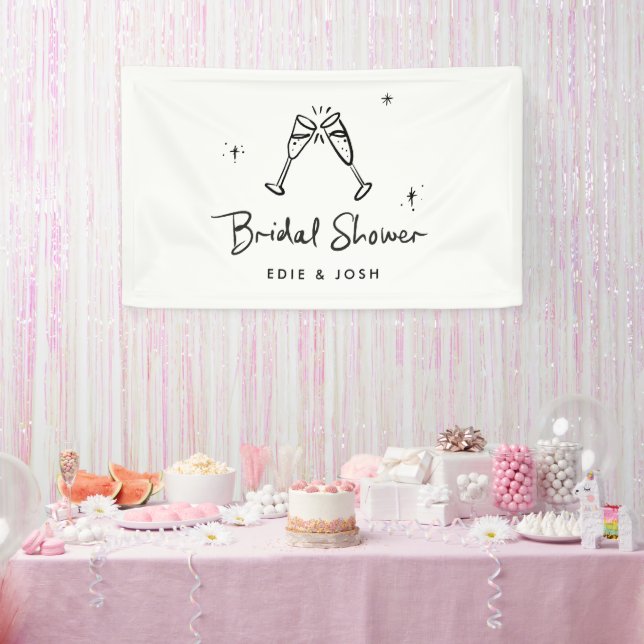 Bridal shower modern natural elegant handwritten banner (Party)