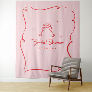 Bridal shower modern natural elegant handwritten tapestry