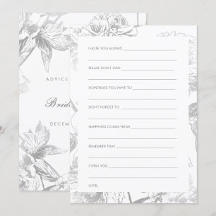 Bridal Shower Modern Simple Silver Floral Invitation