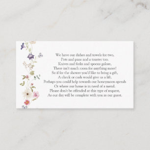 Bridal Shower Money Request Enclosure Card