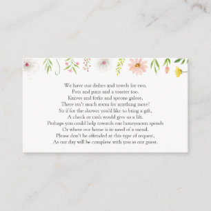 Bridal Shower Money Request Enclosure Card