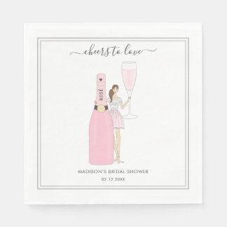 Bridal Shower Napkin - Bubbly Rose