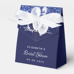 Bridal Shower navy blue white balloons thank you Favour Box