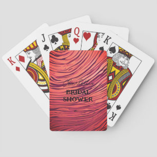 Bridal Shower Opulent Satin Red Playing Cards