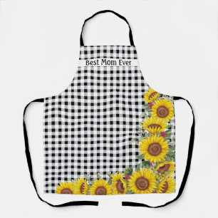 Bridal Shower or Birthday Ladies Sunflower Gingham Apron