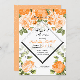 Bridal Shower - Orange Floral Invitation