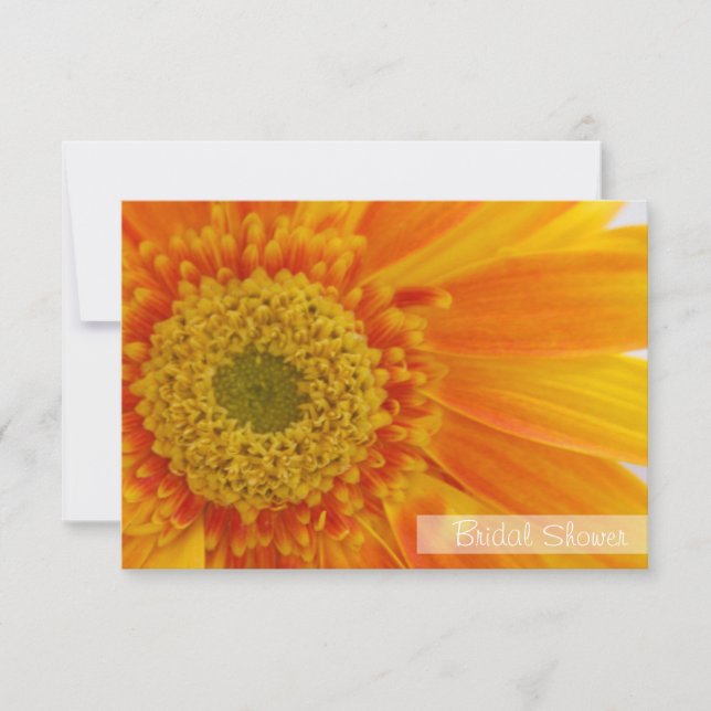 Bridal Shower Orange Flower Invitation (Front)