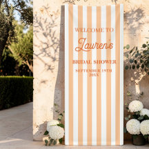 Bridal Shower Orange Striped Welcome