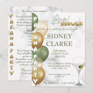Bridal Shower. Pajama party Invitation