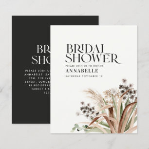 Bridal shower pampas eucalyptus modern rustic boho
