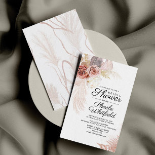 Bridal Shower Pampas Grass Terracotta Budget Card