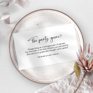 Bridal Shower Panty Game Enclosure Card 