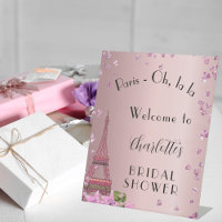 Bridal Shower Paris blush eiffel tower welcome