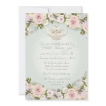 Bridal Shower Party Blush Rose Succulent Leaf Mint