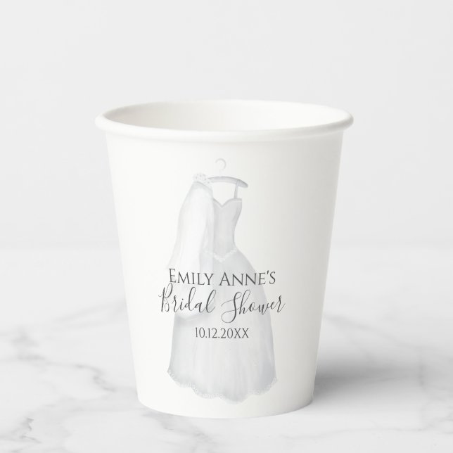 Bridal Shower Party Elegant Wedding Personalised Paper Cups (Front)