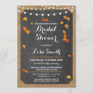 Bridal Shower Party Fall Rustic Lights Invitation