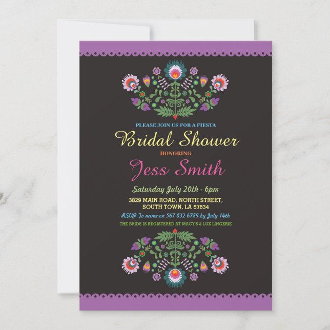 Bridal Shower Party Fiesta Mexican Floral Invite (Front)
