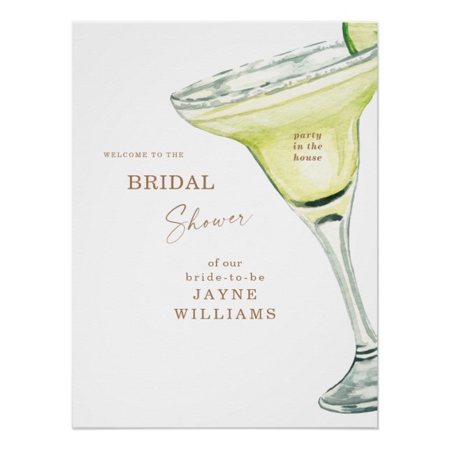 Bridal Shower Party in the House Margarita Poster (Front)