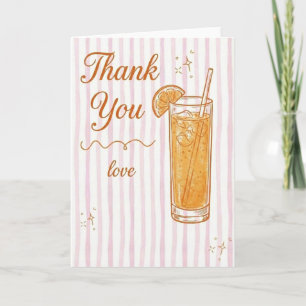 Bridal Shower Party Thank You Love Cocktail Chic Card